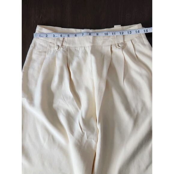 Nwt Sezane Loulou Trousers Ecru Cream High Rise Wide Legs Size 40/Us 8 Read Pls - Picture 8 of 12